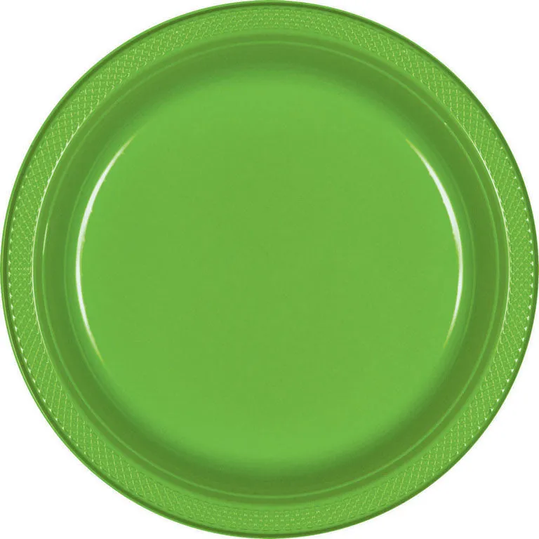 Lime Plastic Banquet Plates 26cm 20pk
