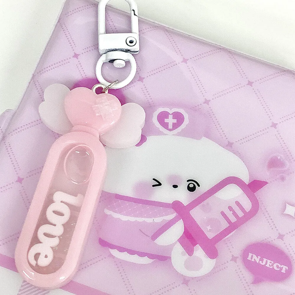 Love Thermometer Resin Shaker Keychain