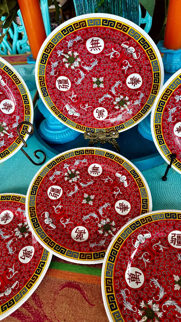 Melamine Dinner Plates, set of 6, Tai-Hong Regal Longevity Pattern