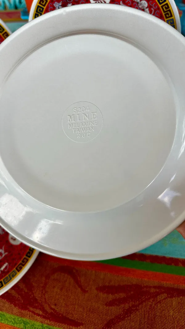 Melamine Dinner Plates, set of 6, Tai-Hong Regal Longevity Pattern