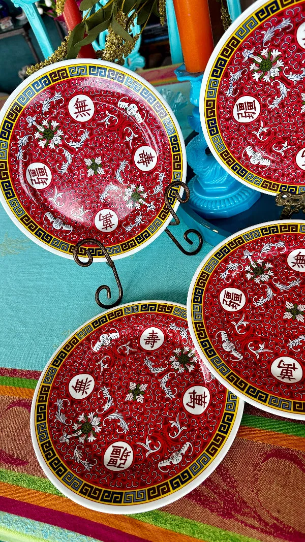 Melamine Dinner Plates, set of 6, Tai-Hong Regal Longevity Pattern