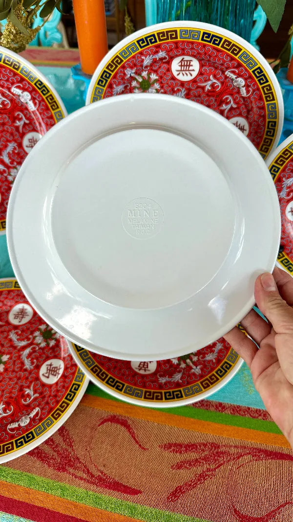 Melamine Dinner Plates, set of 6, Tai-Hong Regal Longevity Pattern