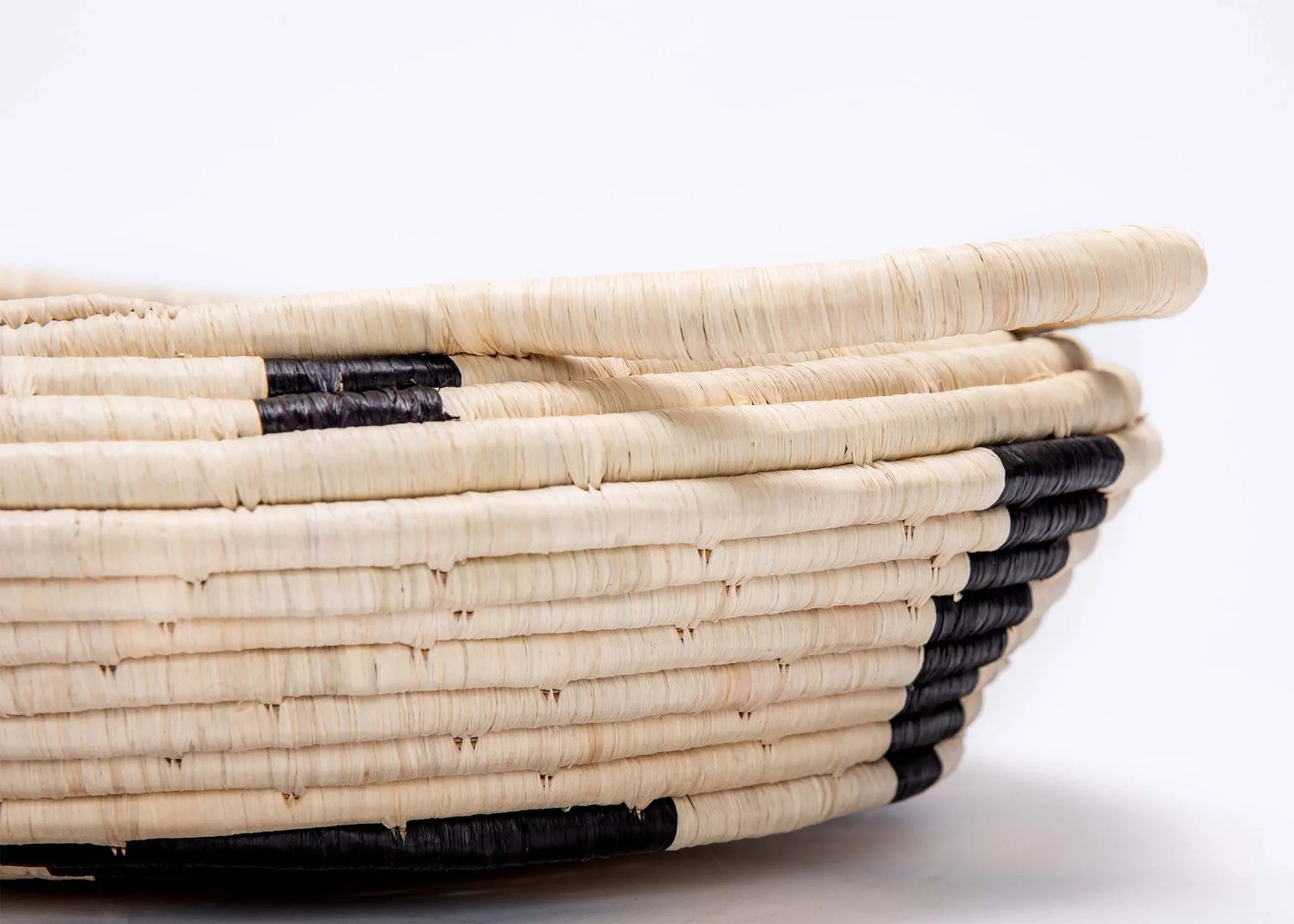 Natural Organic Multi Purpose Basket with Black Details