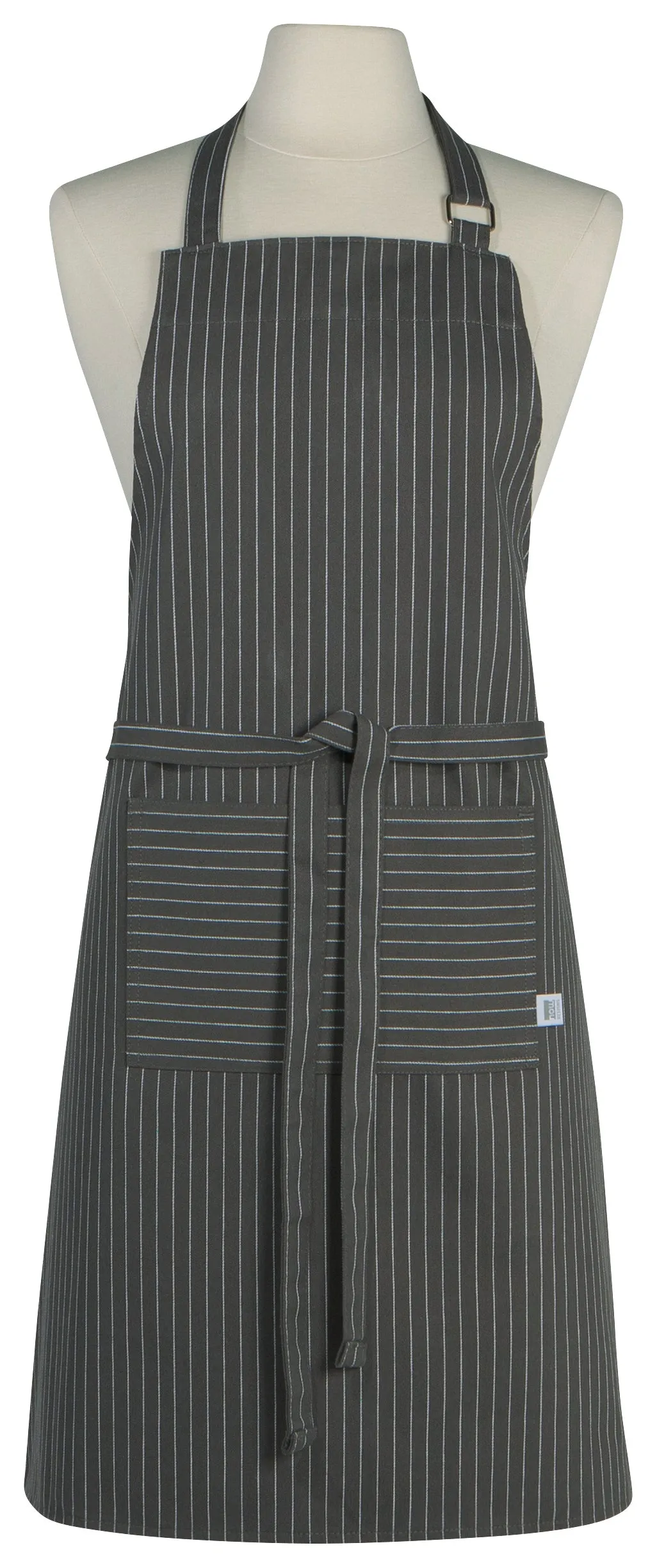 Now Designs Pinstripe Chef's Apron- Granite Gray