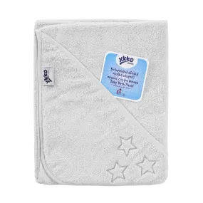 Organic Cotton Hooded Terry Bath Towel  35.4" x 35.4" - White Stars