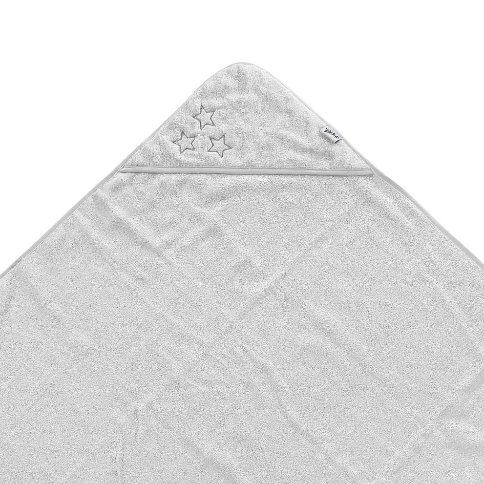 Organic Cotton Hooded Terry Bath Towel  35.4" x 35.4" - White Stars
