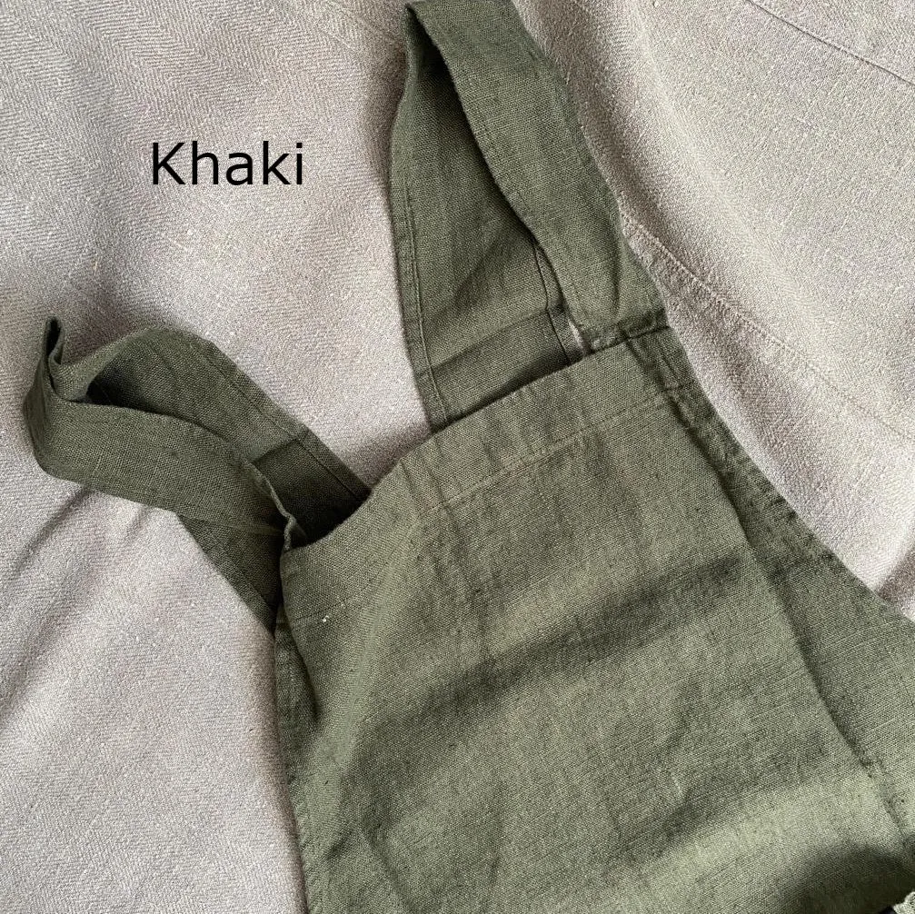 Pure Washed Linen Japanese Style Cross Back Apron