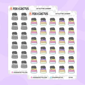 "Cat Glitter" Laundry Stickers