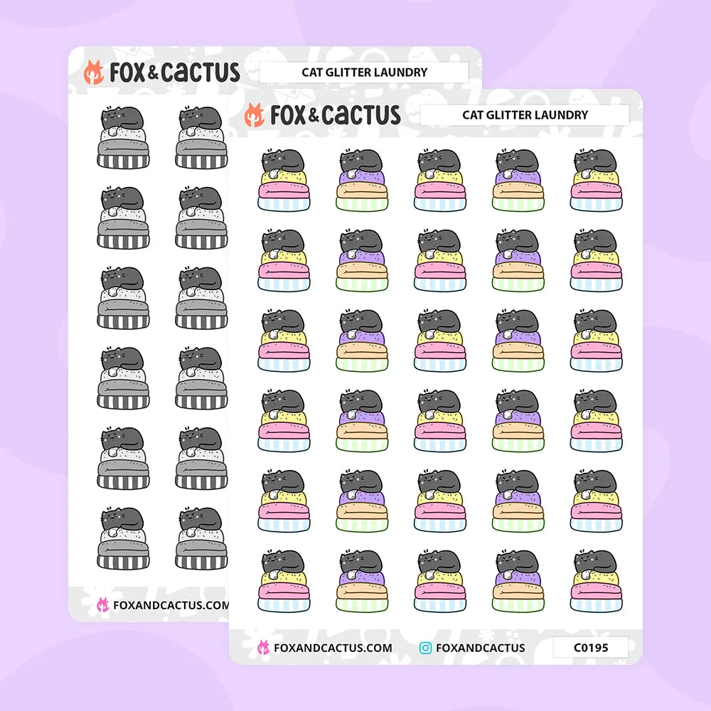 "Cat Glitter" Laundry Stickers