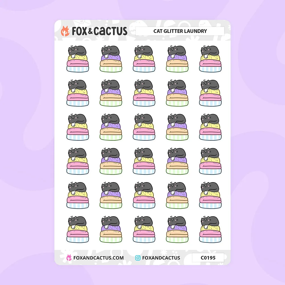 "Cat Glitter" Laundry Stickers