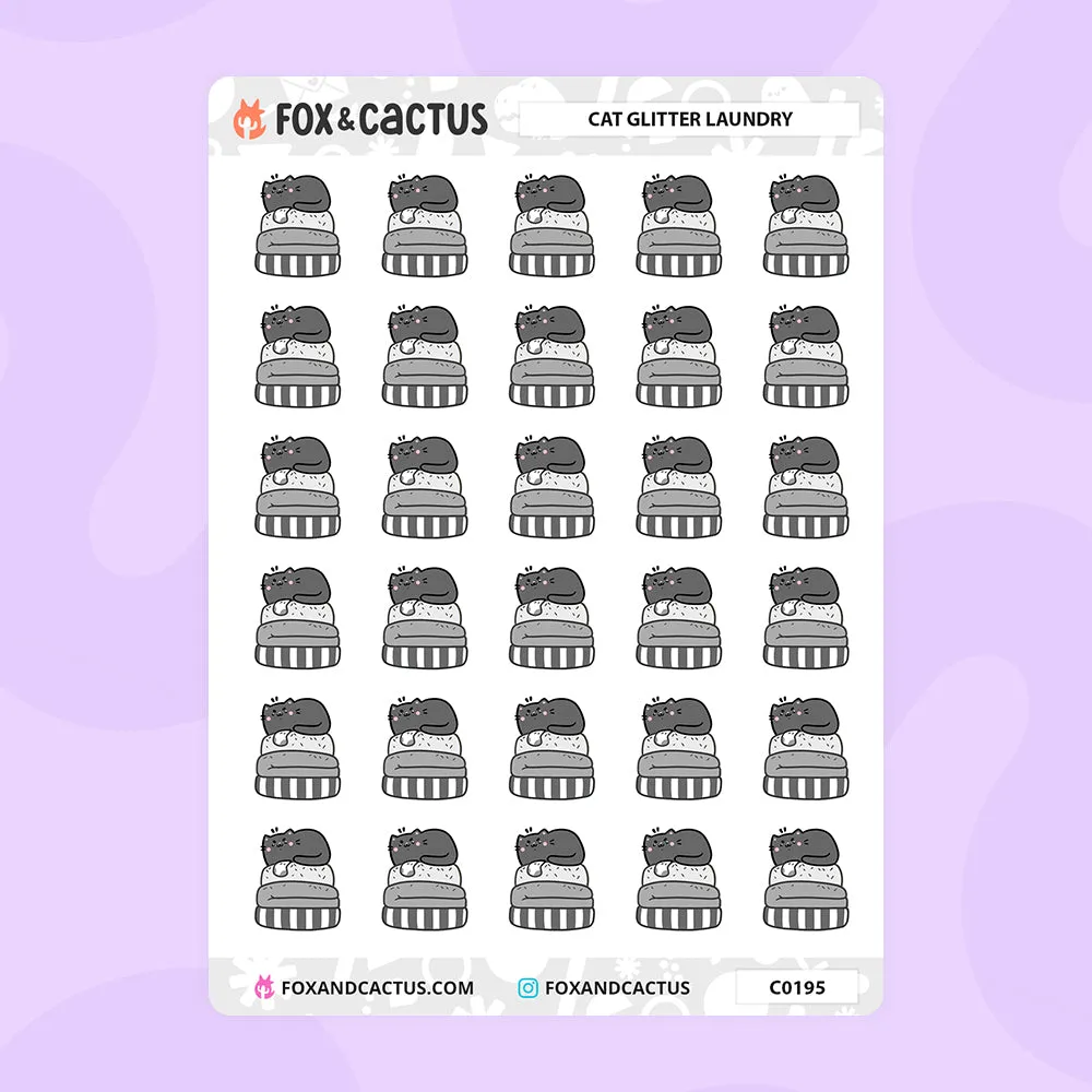 "Cat Glitter" Laundry Stickers