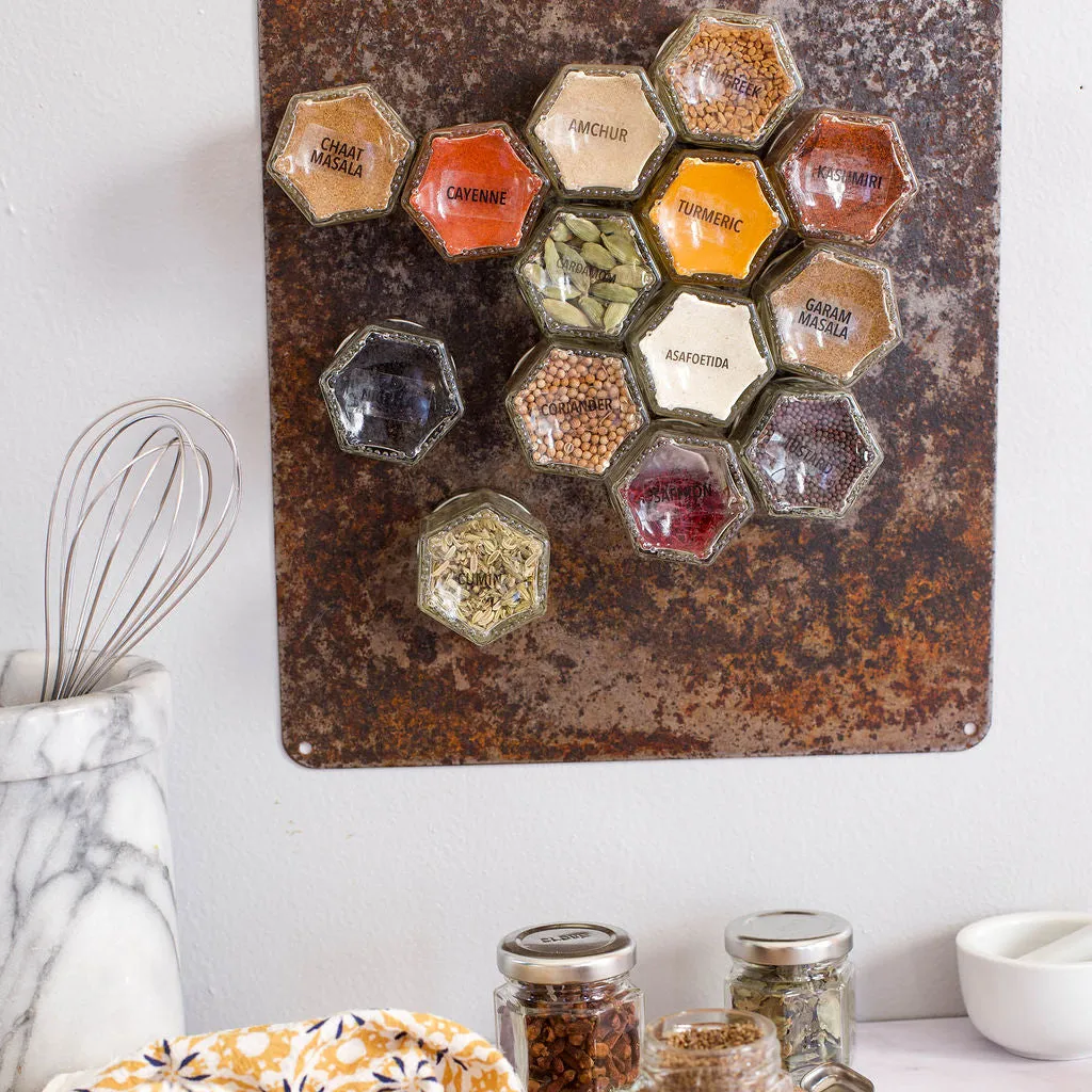 Rustic Empty Magnetic Spice Rack for Wall