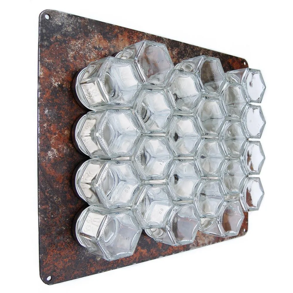 Rustic Empty Magnetic Spice Rack for Wall
