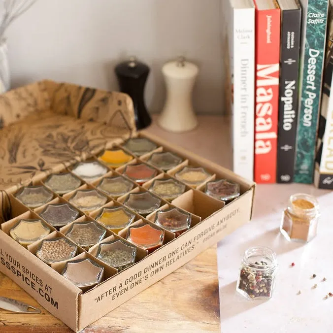 Rustic Wall Spice Rack - Your Choice of 24 Organic Seasonings