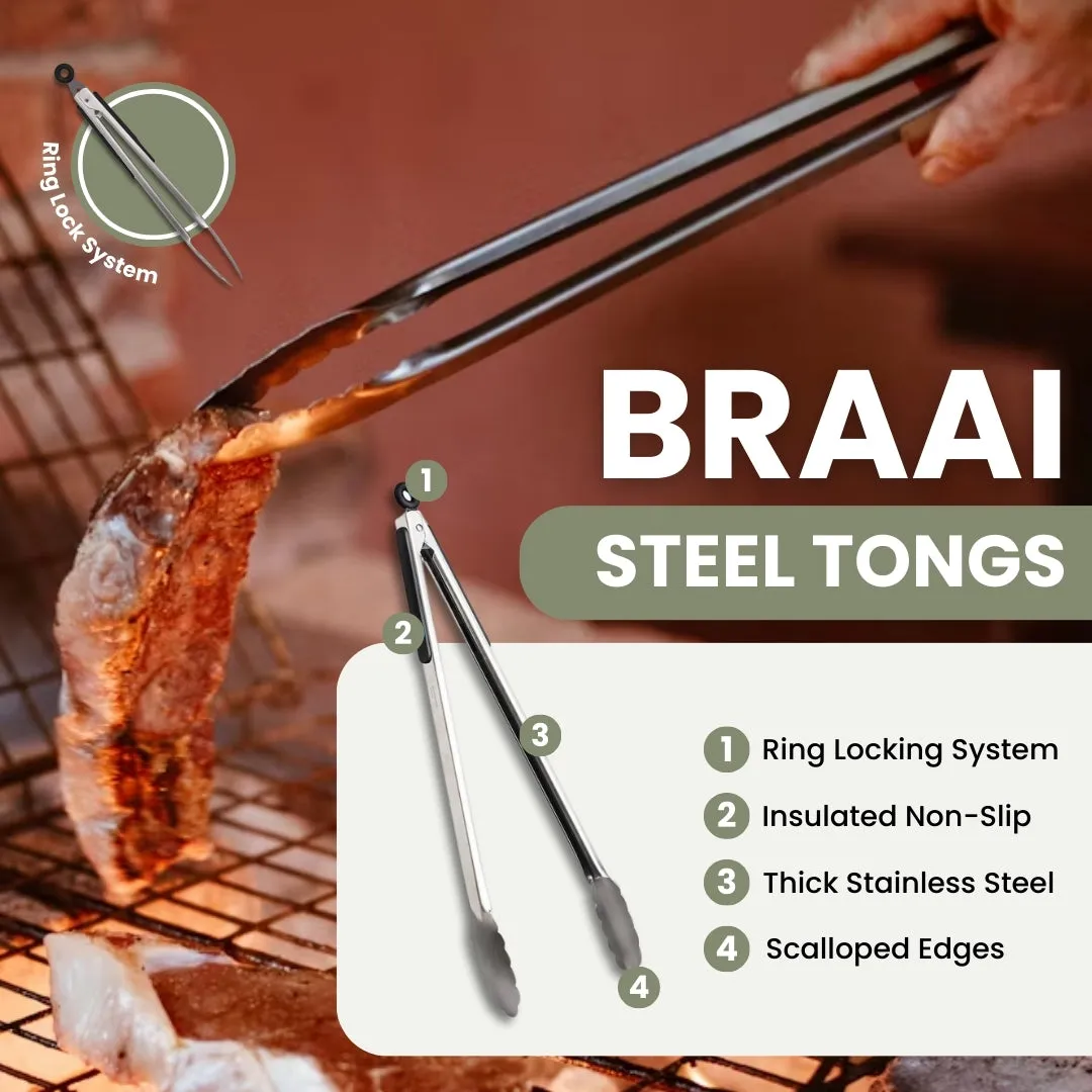 Stainless Steel Braai Tongs