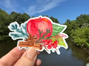 Sticker | 54E | Fall Apple Spice| Waterproof Vinyl Sticker | White | Clear | Permanent | Removable | Window Cling | Glitter | Holographic