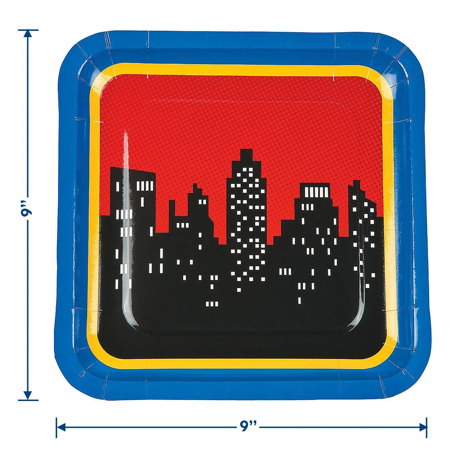 Superhero Action Paper Dinner Plates and Lunch Napkins (Serves 16)
