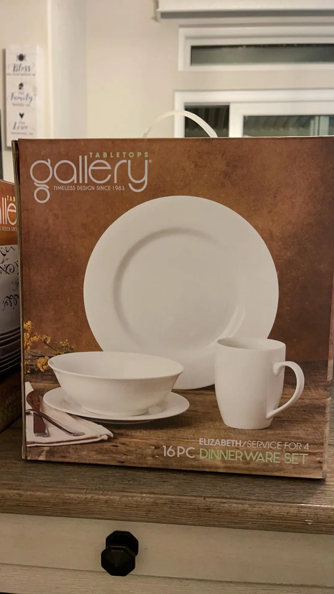 Tabletops Gallery White Dinnerware Set with Plate, Salad Plate, Cereal Bowl, and Mug (Service for 4), Elizabeth 16 Piece Dinnerware Set