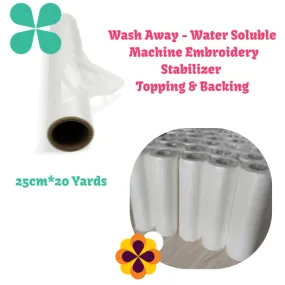 Testing Product - Wash Away - Water Soluble Machine Embroidery Stabilizer Backing & Topping 25cm*20 Yd