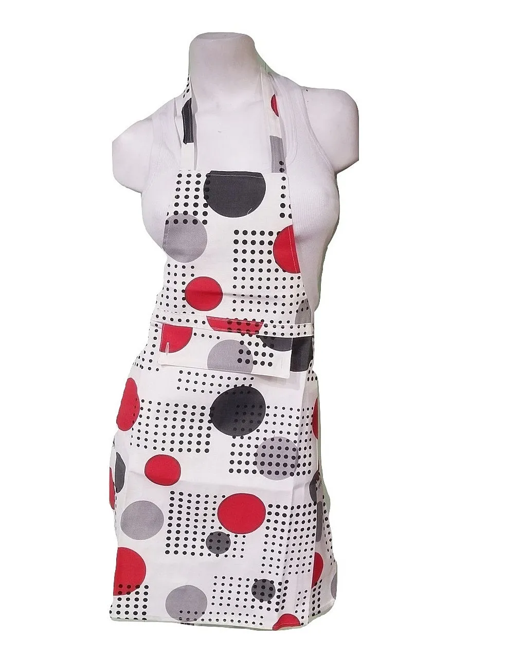 Tie-Back Apron with Towel - Retro Dots