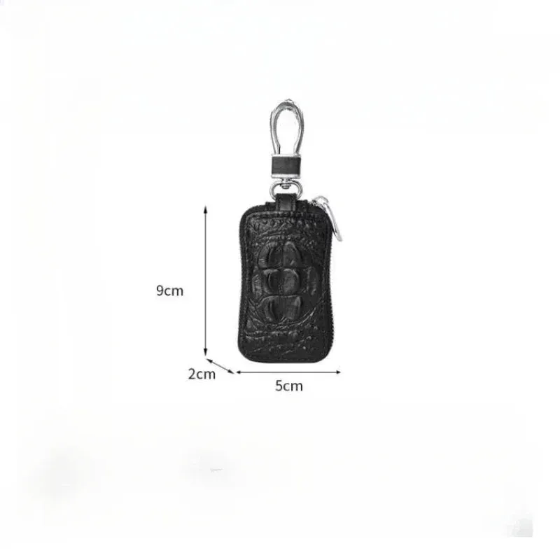 UAKISS  -  New First Layer Cowhide Luxury Key Bag Genuine Leather Men's Women's Multifunctional Keychain Crocodile Pattern Car Key Bag
