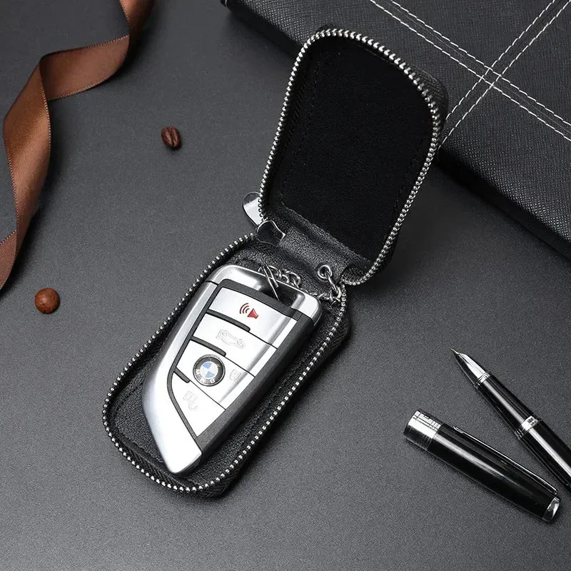 UAKISS  -  New First Layer Cowhide Luxury Key Bag Genuine Leather Men's Women's Multifunctional Keychain Crocodile Pattern Car Key Bag