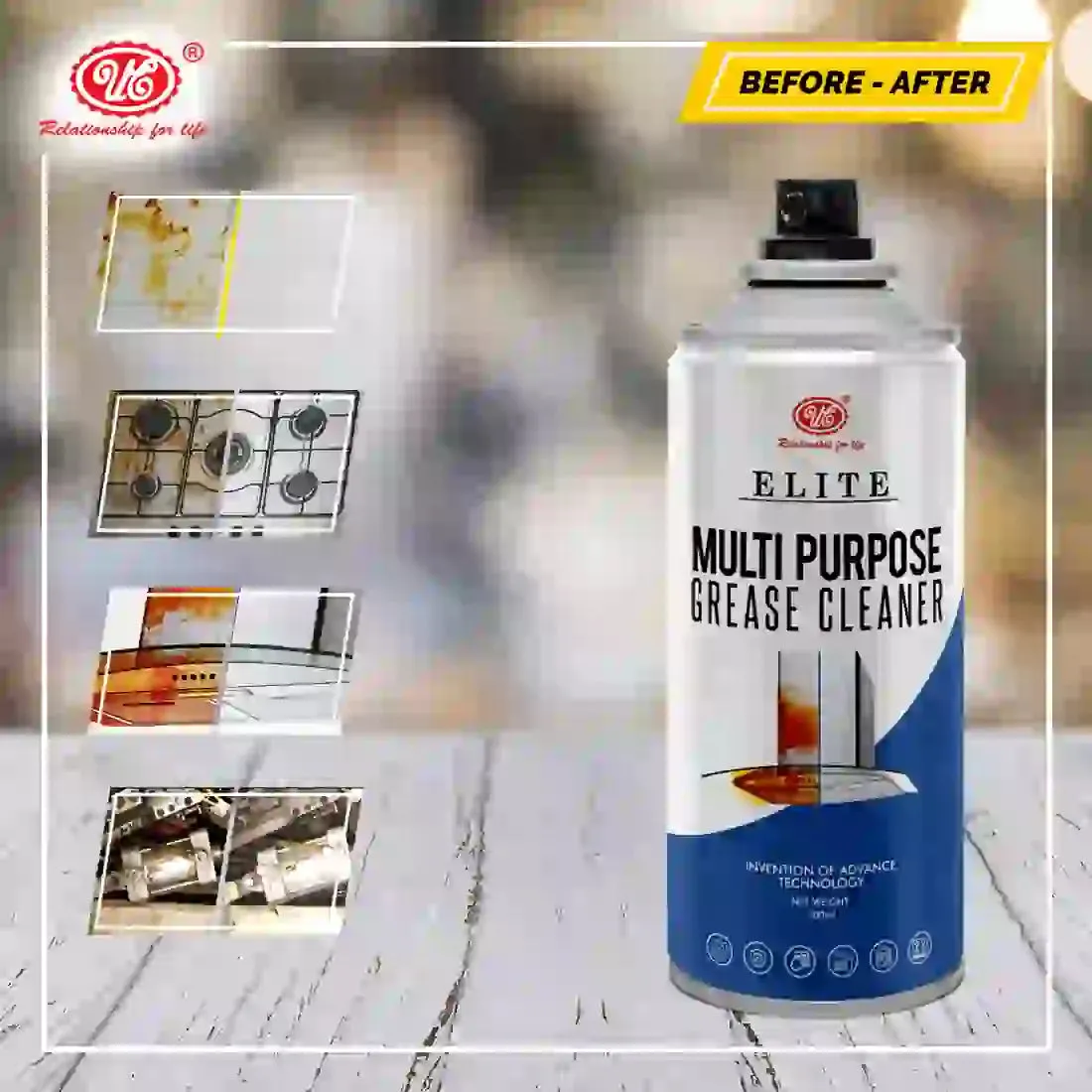 UE Autotech Stove & Chimney Cleaner, Kitchen Cleaner Spray Oil & Grease Stain Remover  (Flammable Spray) (500ml)