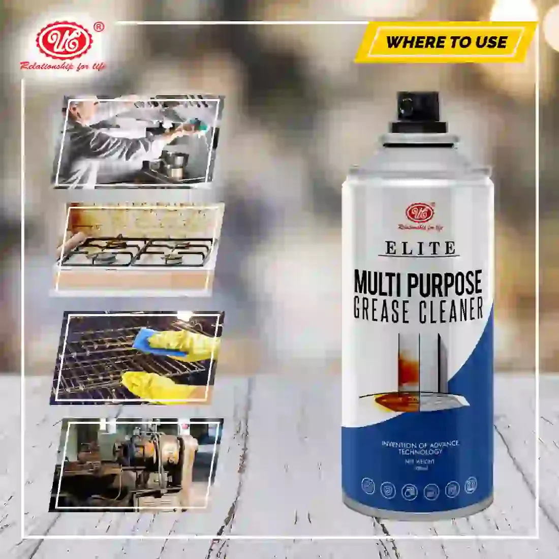 UE Autotech Stove & Chimney Cleaner, Kitchen Cleaner Spray Oil & Grease Stain Remover  (Flammable Spray) (500ml)