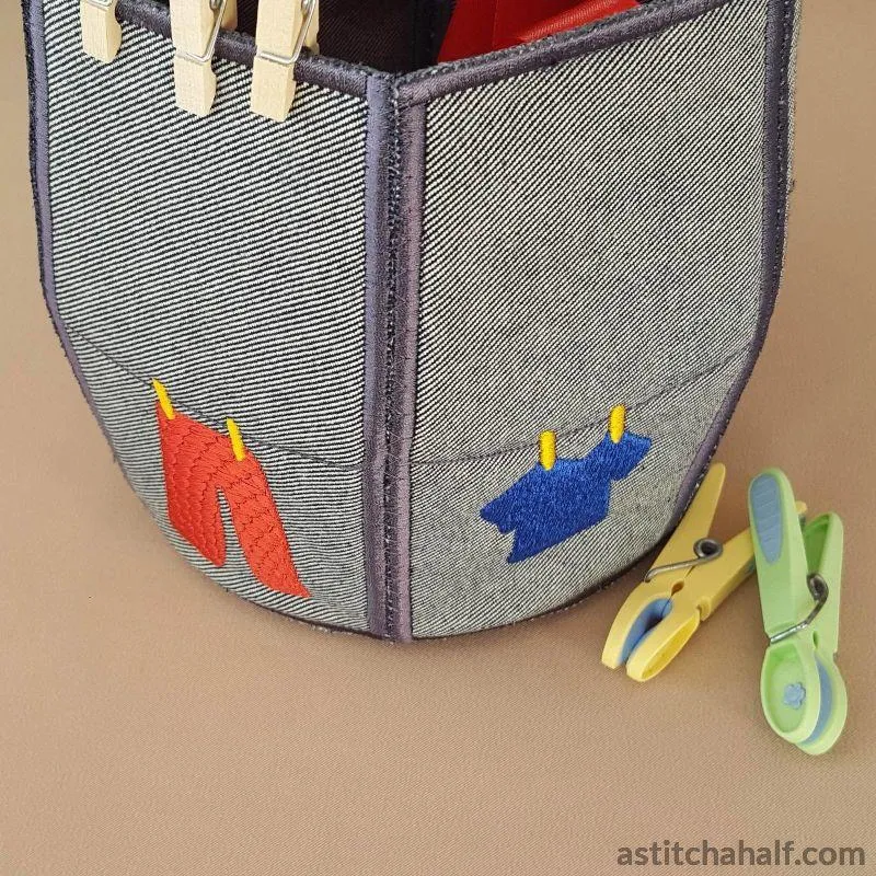 Washing Line Friendly Pegs Basket