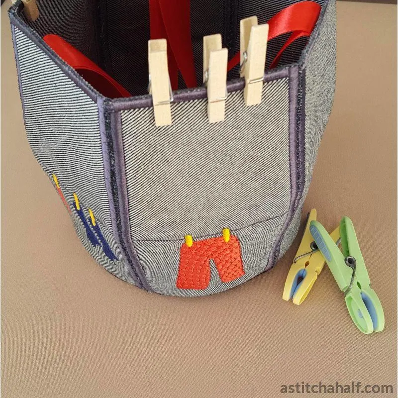 Washing Line Friendly Pegs Basket